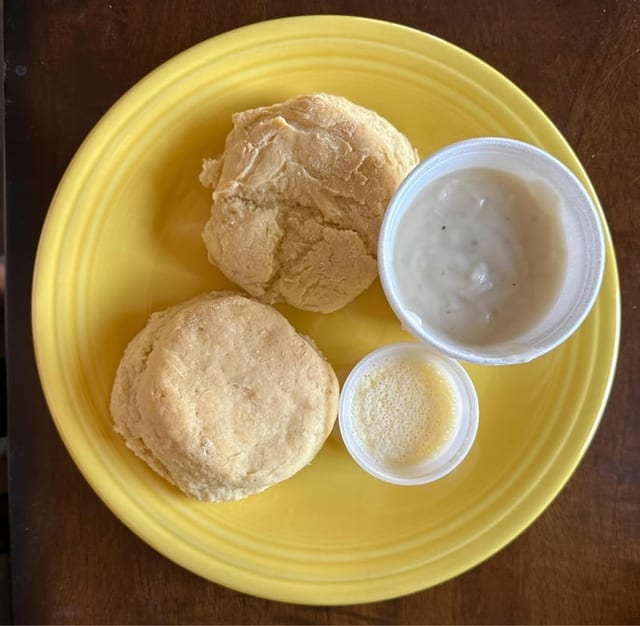 2 Biscuits with Gravy.